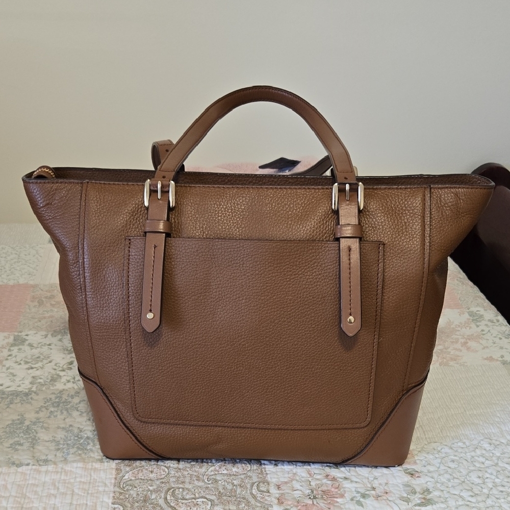 Michael Kors Brown Leather Aria Shoulder Bag - Picture 3 of 15